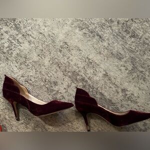 Boden Deep Red Velvet Shoes